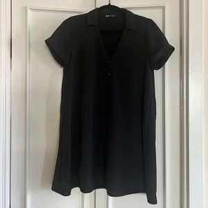 ZARA CUTE BLACK COLLARED DRESS SIZE S